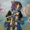 Krishna, Querformat, Druck auf Leinwand